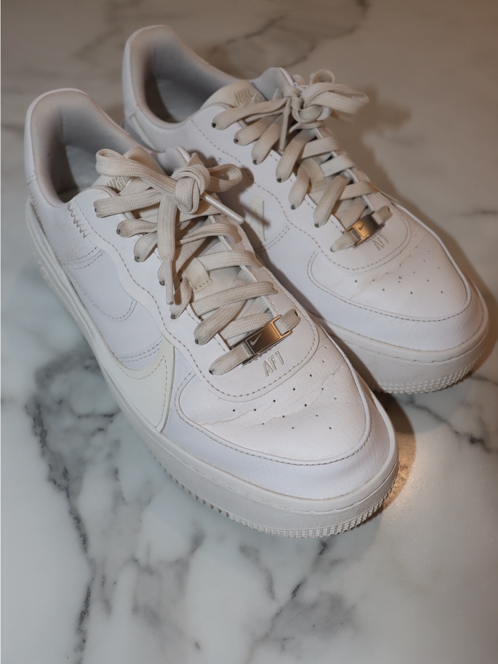 Nike Women's White Low-Top Sneakers with Cream Accents